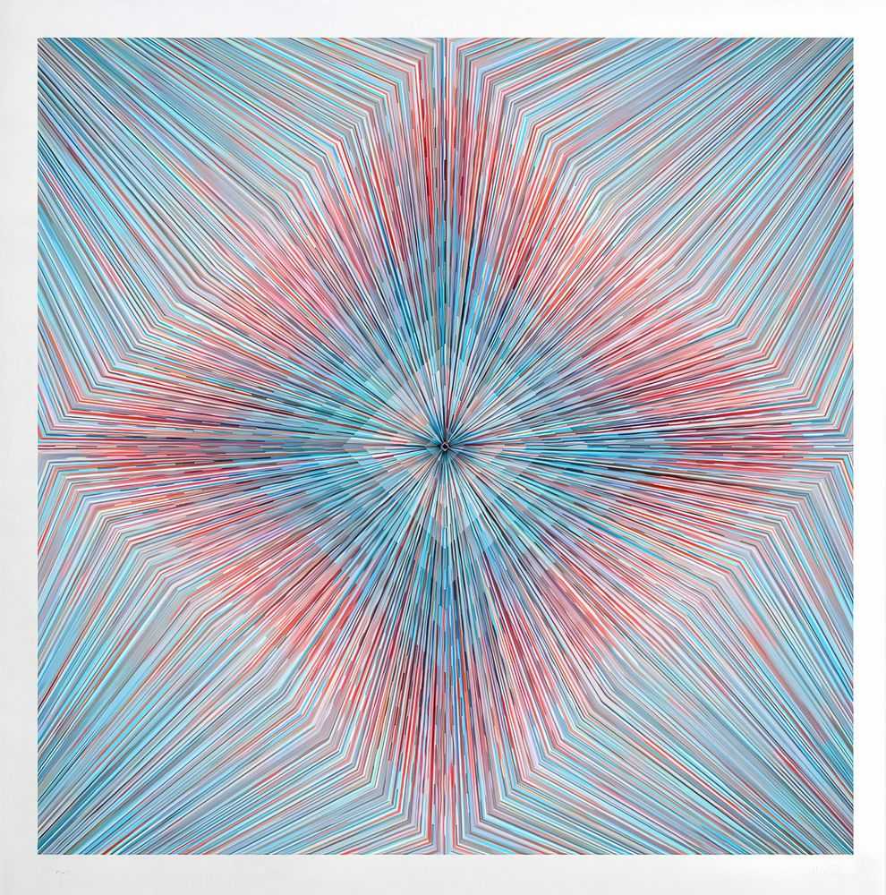 Kai & Sunny, ‘My Eye On You’, 28-08-2016, Print, Hand pulled 7 colour screenprint black, blue, pink, aqua, coral, red and lilac spot glaze on 100% cotton somerset satin 310gsm tub size, Self-released, Numbered