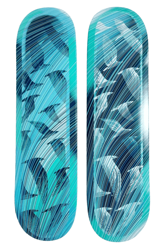 Kai & Sunny, ‘Elements Skateboards Set’, 2024, Print, Feather light white dipped veneer, Self-released, 