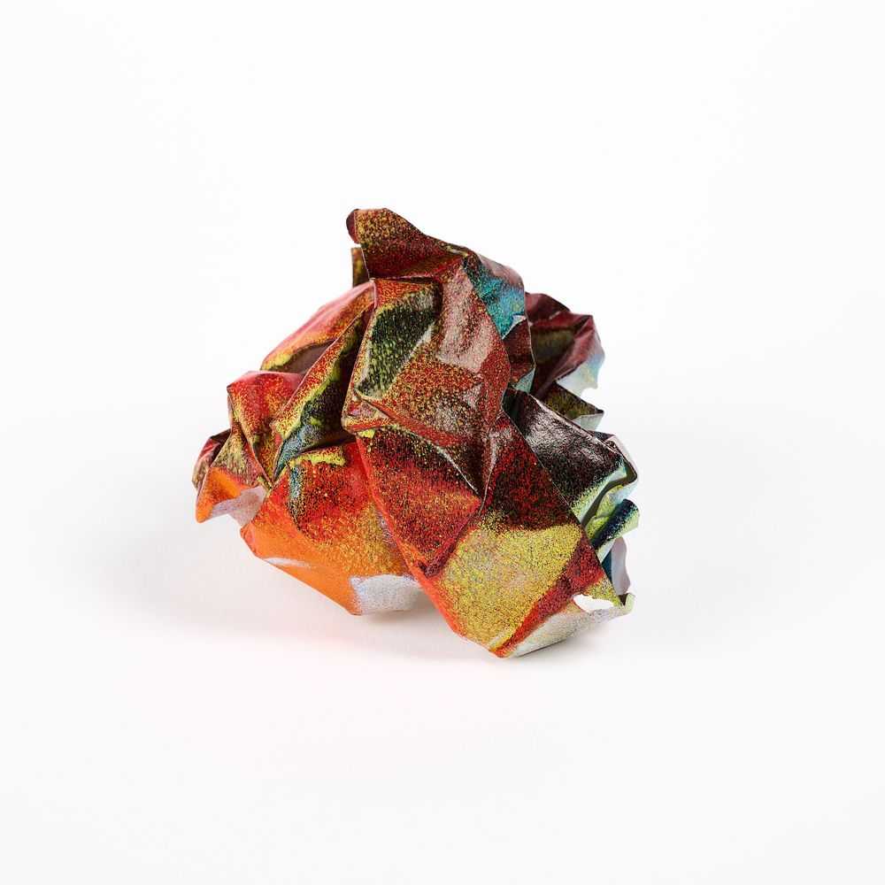 Katharina Grosse, ‘From M.M.S. Much More Shit’, 2021, Print, Spray-paint on crumpled paper. In plexiglass box, null, 