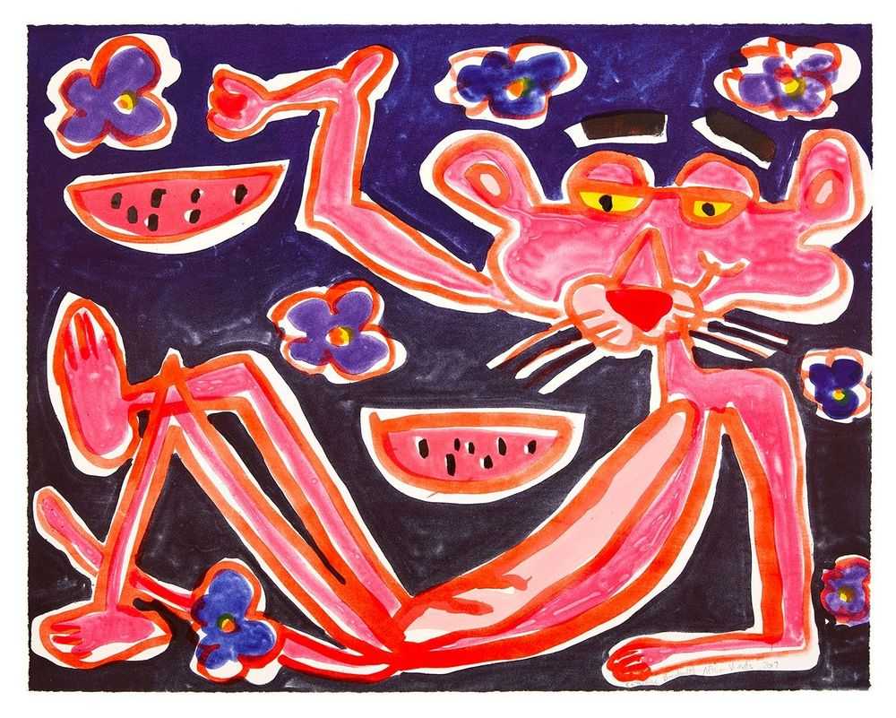 Katherine Bernhardt, ‘African Violet’, 17-09-2019, Print, 10 colour lithograph on Somerset Velvet White 300gsm, Counter Editions, Numbered, Dated