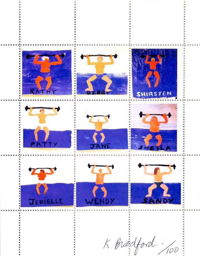 Katherine Bradford, ‘Artist Stamp No. 29’, 2020, Print, Digital print on 9 stamps, The Portland Stamp Company, Numbered