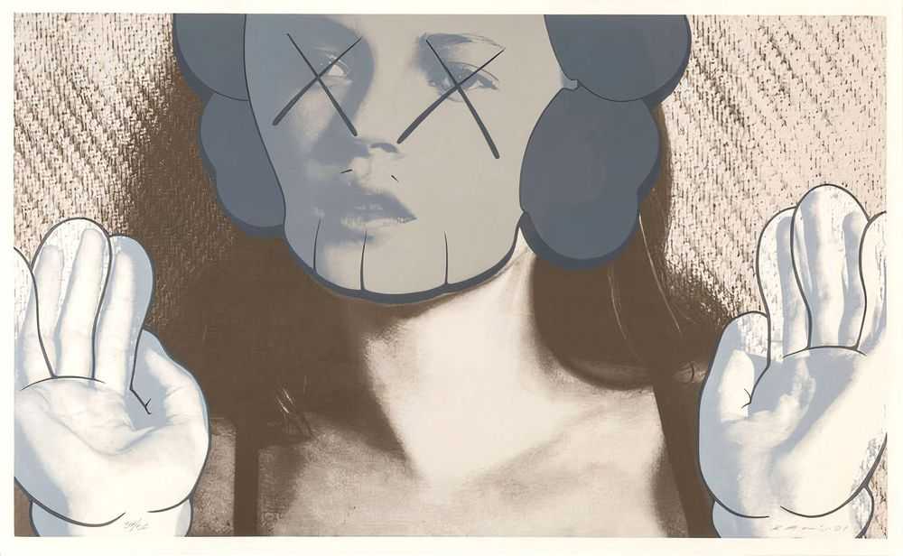 Kaws, ‘Kate Moss With White Gloves’, 2001, Print, Screenprint in colours on Arches 88 paper, Kawsone, Numbered, Dated
