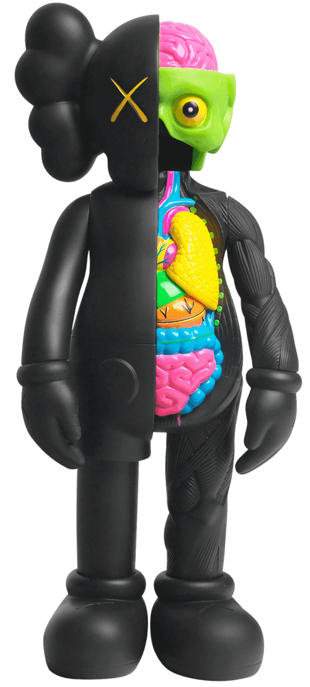 Kaws, ‘Kaws Companion : Dissected (2016 Black)’, 2016, Sculpture, Painted cast vinyl, Kawsone, 