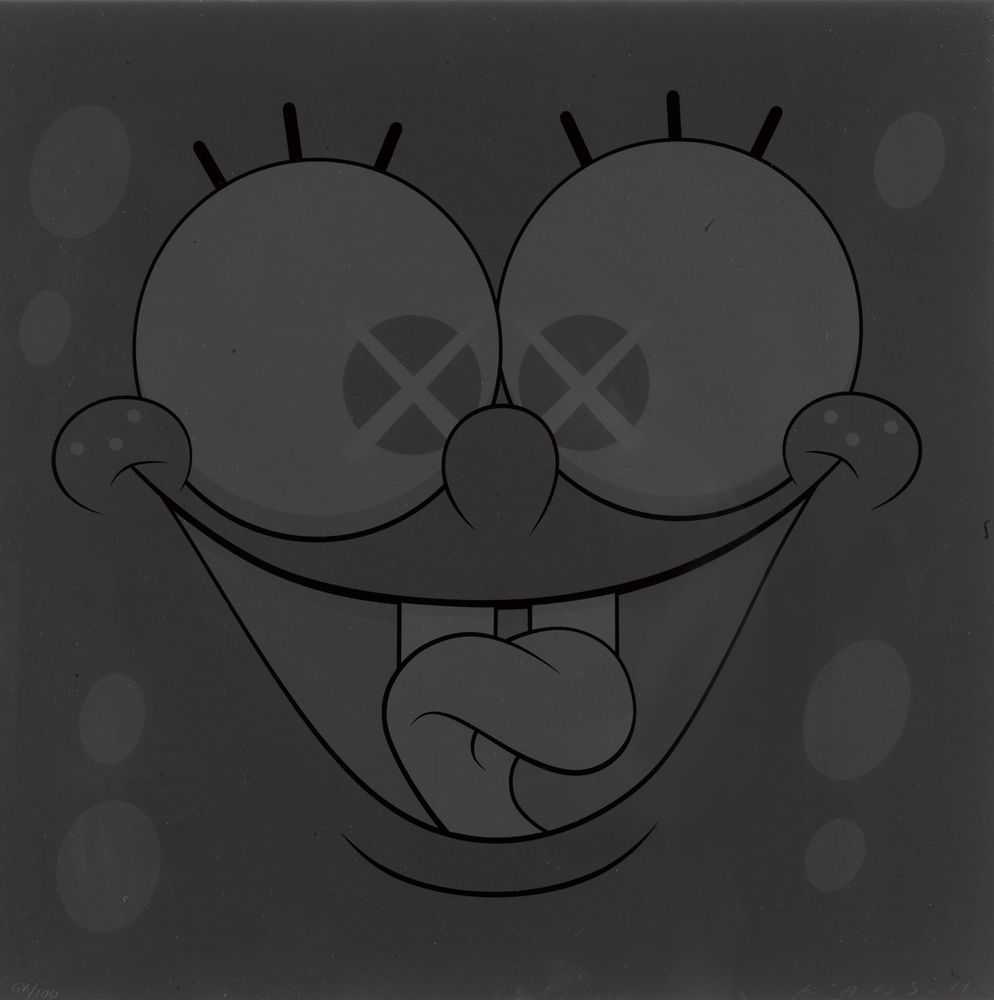 Kaws, ‘Kawsbob Black’, 2011, Print, 9 colour screenprint on Rives GFK paper, The Aldrich Contemporary Art Museum, Numbered, Dated
