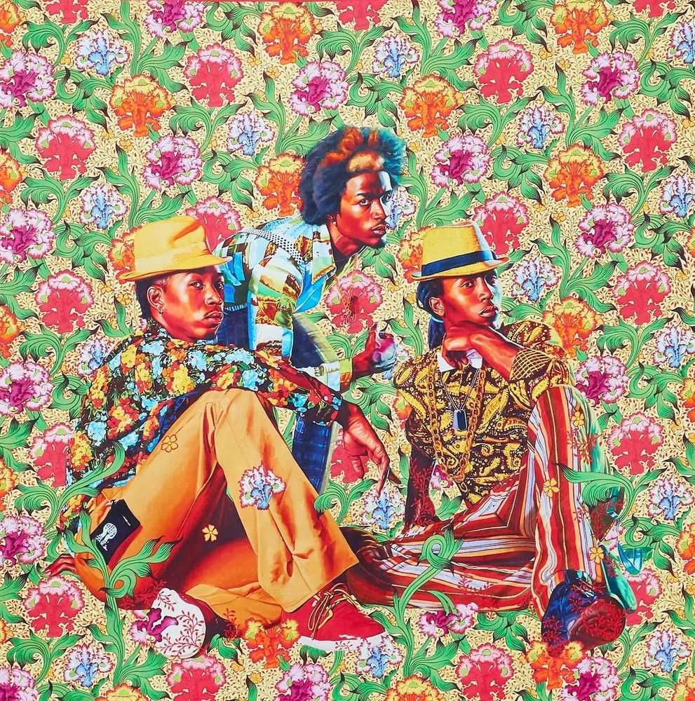 Kehinde Wiley, ‘Three Boys (Scarf)’, 2020, Collectible, Italian silk twill with the image printed on both sides, Self-released, 