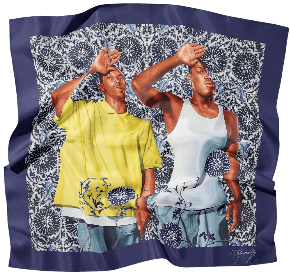 Kehinde Wiley, ‘Two Heroic Sisters (Scarf)’, 2020, Collectible, Italian silk twill with the image printed on both sides, Self-released, 