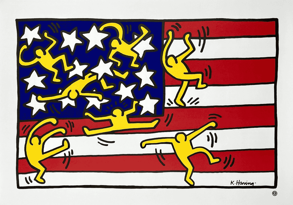 Keith Haring, ‘American Flag’, 1997, Print, Offset Lithograph on thick fine art matte paper., Nouvelles Images, 