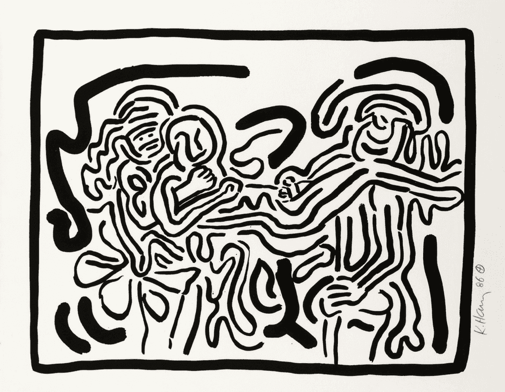 Keith Haring, ‘Bad Boys - Plate I’, 1986, Print, Screenprint on BFK Rives paper, Bébert, Numbered, Dated