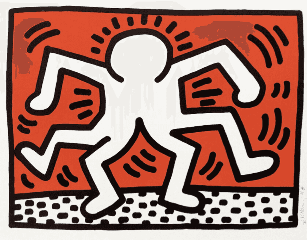 Keith Haring, ‘Double Man’, 1986, Print, Lithograph in colors on wove paper, null, Numbered, Dated