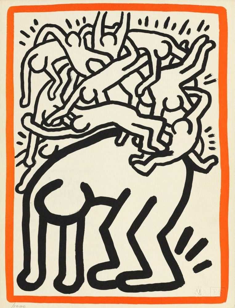 Keith Haring, ‘Fight AIDS Worldwide’, 1990, Print, Lithograph, null, Numbered, Dated