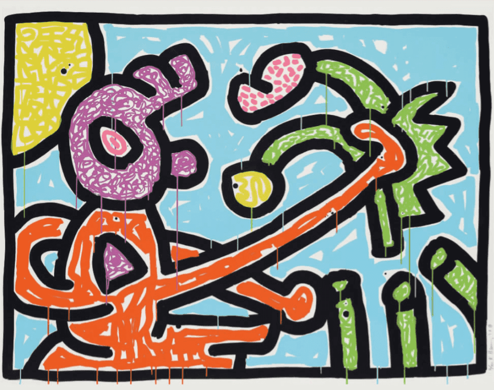 Keith Haring, ‘Flowers I’, 1990, Print, Silkscreen ink on Coventry Paper, Tony Shafrazi Gallery, Numbered, Dated