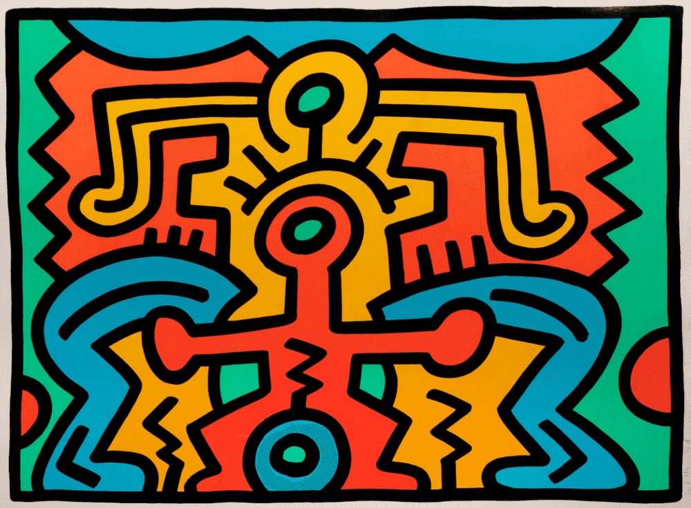 Keith Haring, ‘Growing V’, 1988, Print, Screenprint in colours, Martin Lawrence Limited Editions, Numbered