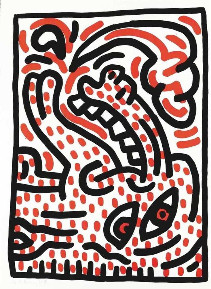 Keith Haring, ‘Ludo IV’, 1985, Print, Lithograph on Paper, null, Numbered, Dated