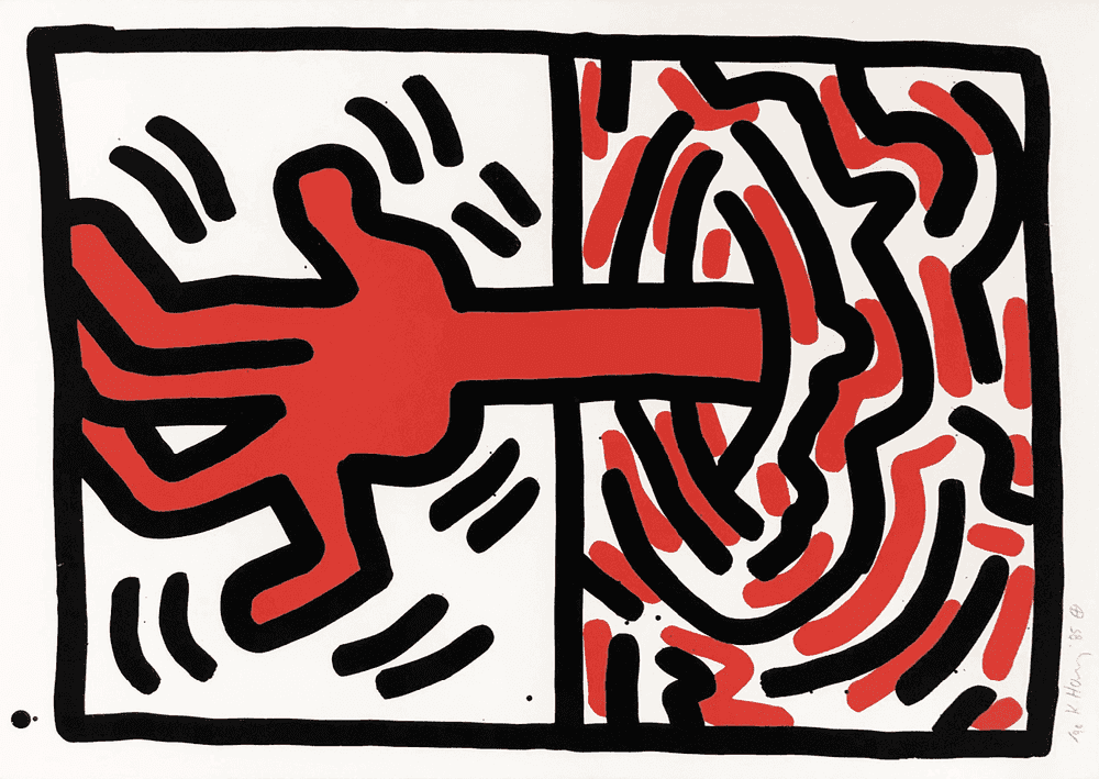Keith Haring, ‘Ludo V’, 1985, Print, Lithograph, Éditions F. B.,, Numbered, Dated