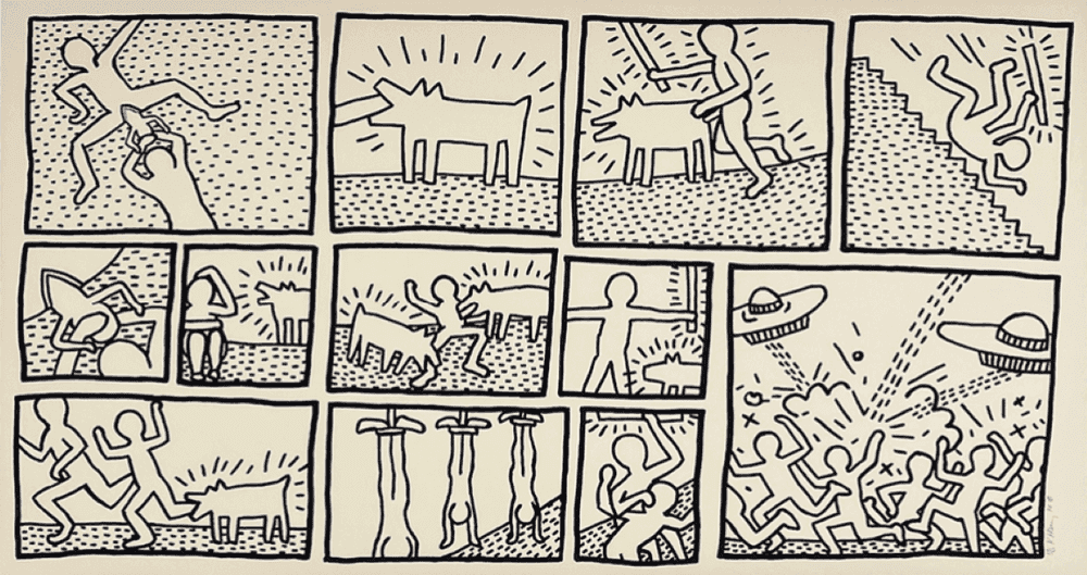 Keith Haring, ‘The Blueprint Drawings - 1’, 1990, Print, Screenprint on Wove Paper, Durham Press, Numbered, Dated