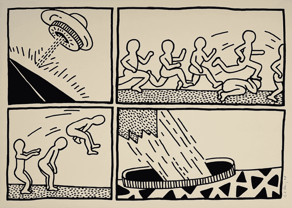 Keith Haring, ‘The Blueprint Drawings - III’, 1990, Print, Screenprint on Wove Paper, Durham Press, Numbered, Dated
