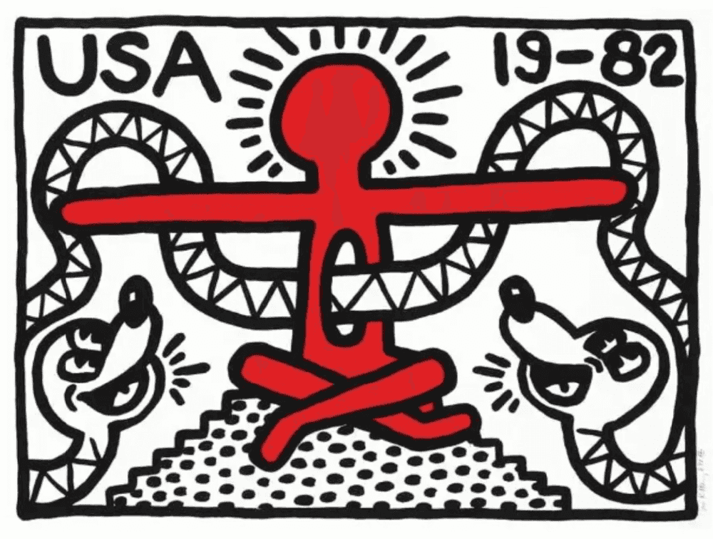 Keith Haring, ‘USA’, 1982, Print, Lithograph, null, Numbered, Dated