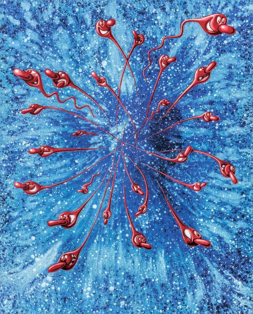 Kenny Scharf, ‘In The Beginning (Red)’, 12-12-2019, Print, Lithograph 6 colours printed with Marinoni lithographic press, hand cut, JRP Editions, Numbered, Dated
