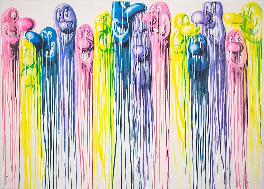 Kenny Scharf, ‘Sloppy Melt’, 06-03-2018, Print, Lithograph 8 colours and glitters "Angel Dust" printed with Marinoni press lithographic and hand cut on BFK Rives 270 g, Print Them All, Numbered, Dated