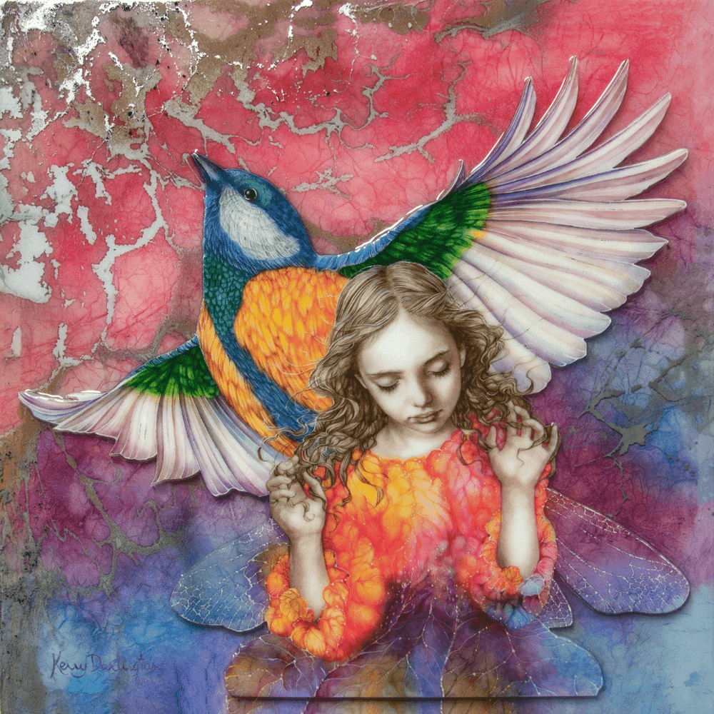 Kerry Darlington, ‘Spring Fae’, 2024, Print, Unique Limited Edition on board with gloss resin finish and featuring 3D elements, null, Framed