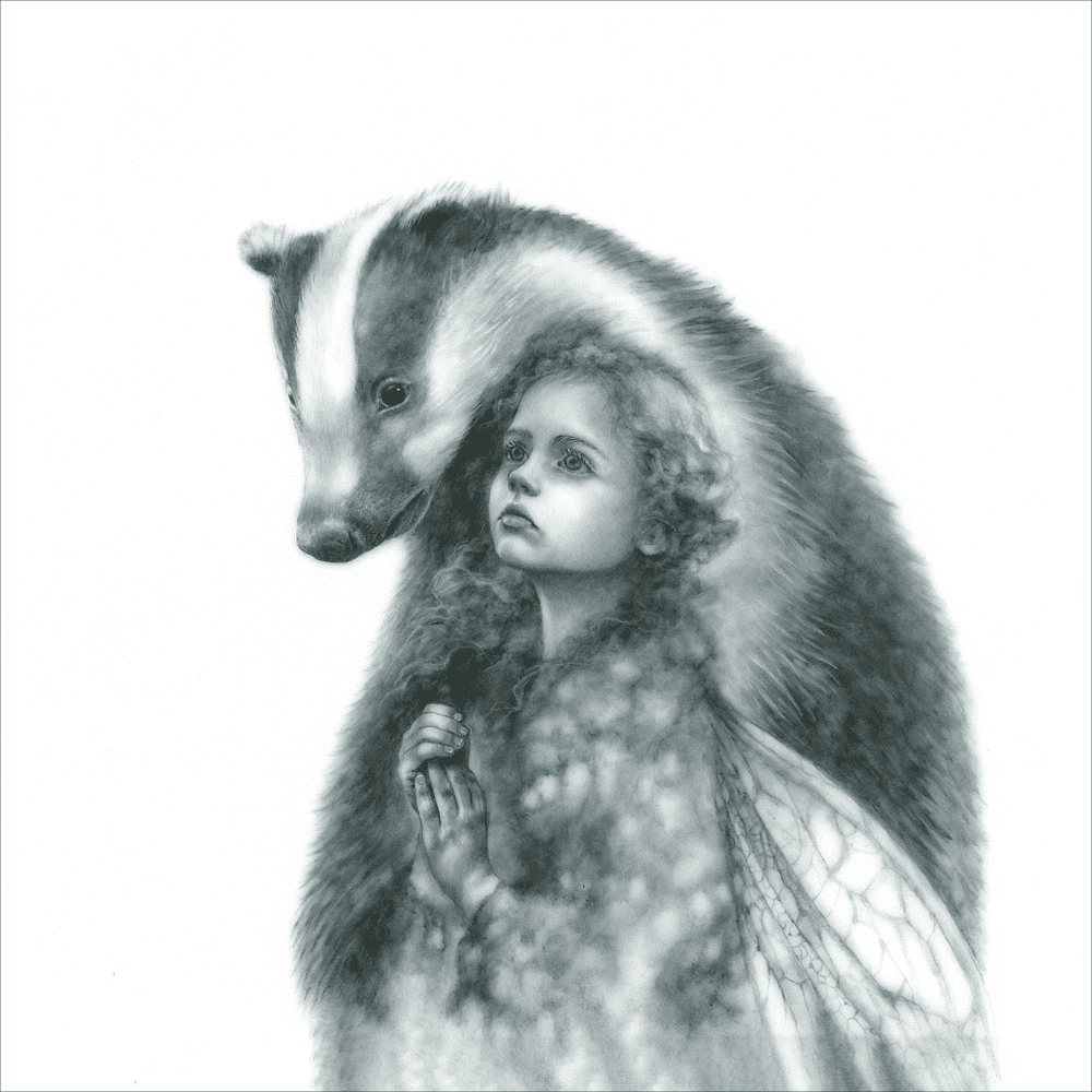Kerry Darlington, ‘The Badger Faerie’, 2024, Print, fine art paper embellished with leaf and finished with a varnish, null, Framed
