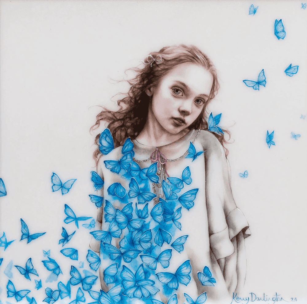 Kerry Darlington, ‘Wendy Darling’, 2024, Print, Mixed Media on fine art paper embellished with leaf and finished with a varnish, null, Numbered, Framed