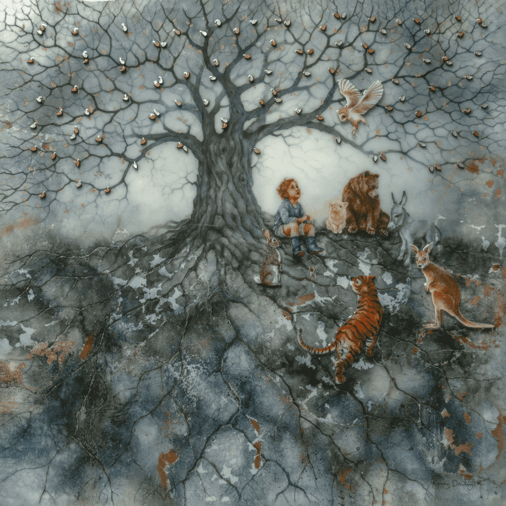 Kerry Darlington, ‘Winnie the Pooh - Hundred Acre Wood’, 2024, Print, Unique Limited Edition on board with gloss resin finish and featuring 3D elements, null, Framed