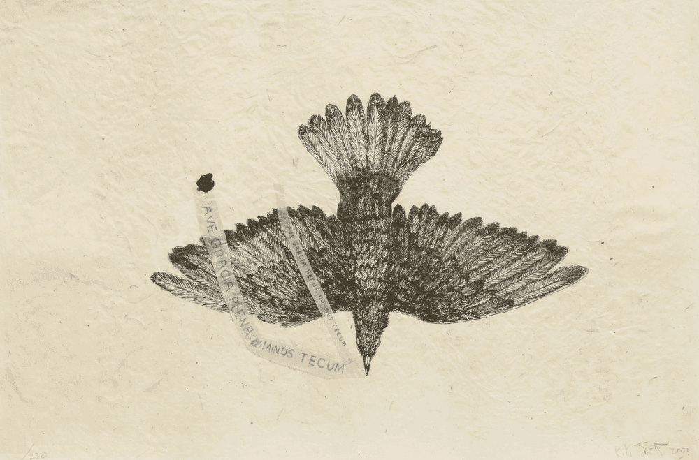 Kiki Smith, ‘Ave’, 2000, Print, Lithograph, collage and wax stamp on paper, null, Numbered, Dated