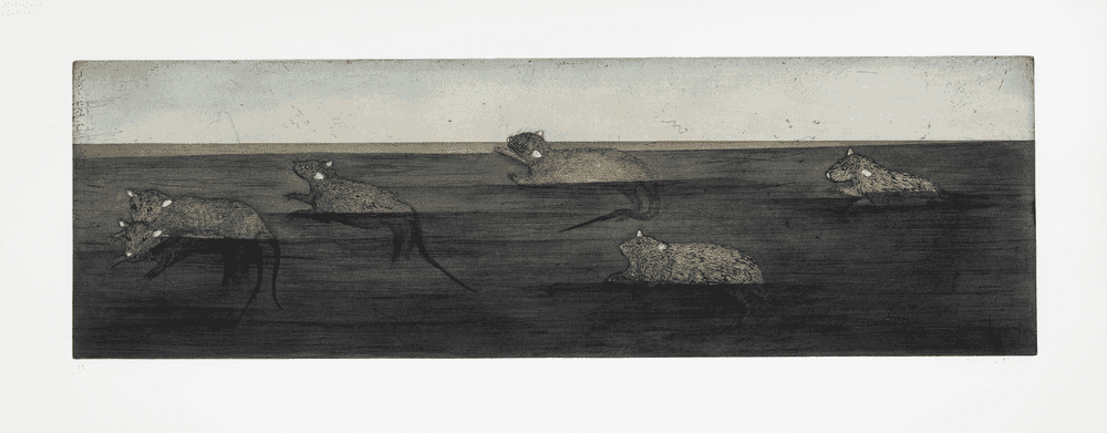 Kiki Smith, ‘Carrier’, 2001, Print, Intaglio in 2 colours with hand-applied watercolour on En Tout Cas paper, Universal Limited Art Editions, Numbered, Dated