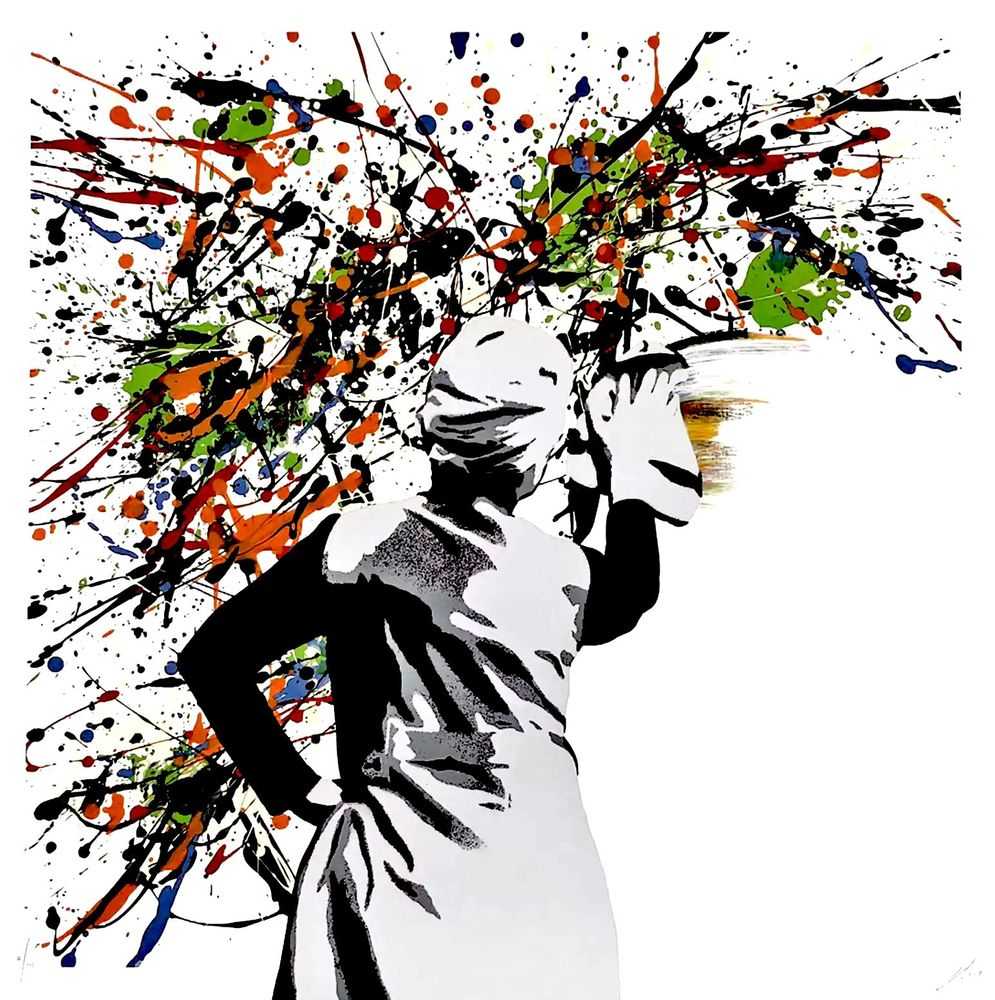 Kunstrasen, ‘Drip Remover’, 27-03-2019, Print, Pigment Print with 3 colour screen printed Figure & Varnish on 300 somerset paper, Graffiti Prints, Numbered