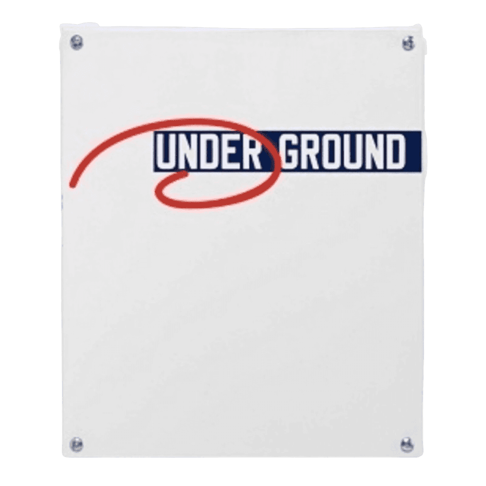 Lawrence Weiner, ‘Under Ground (from 15 For 150)’, 2013, Print, Vitreous enamel plaque in colours, null, Numbered