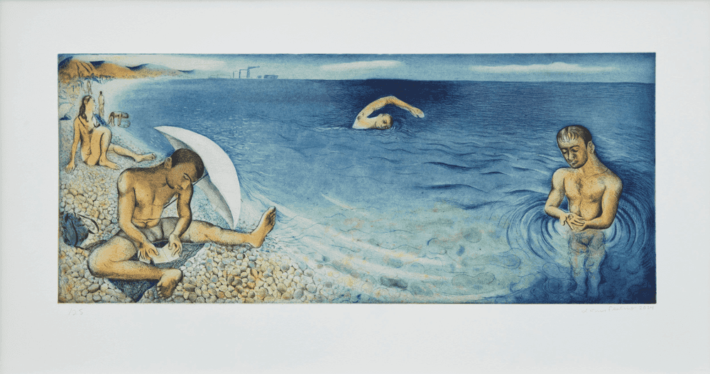 Louis Fratino, ‘The Beach at Savona’, 2024, Print, Etching with aquatint, spitbite, hardground, drypoint and scraper, null, Numbered, Dated