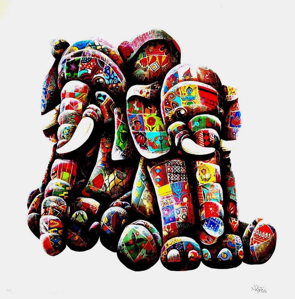 Louis Masai, ‘Elephunkt In The Wild’, 01-03-2018, Print, 22 colour screen print on 300gsm somerset paper, Graffiti Prints, Numbered