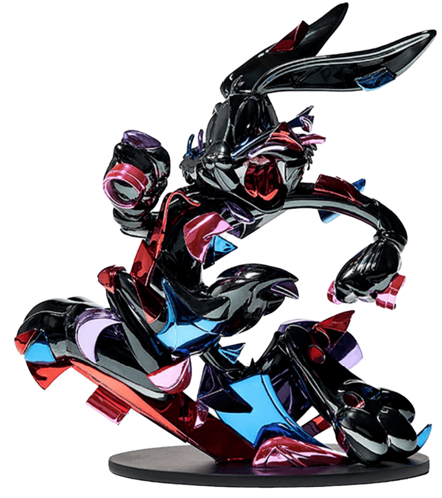 Louis de Guzman, ‘A Wild Hare II (Black Chrome)’, 2021, Sculpture, Multied collectible vinyl art figure with black chrome finish and metal base, Self-released, 