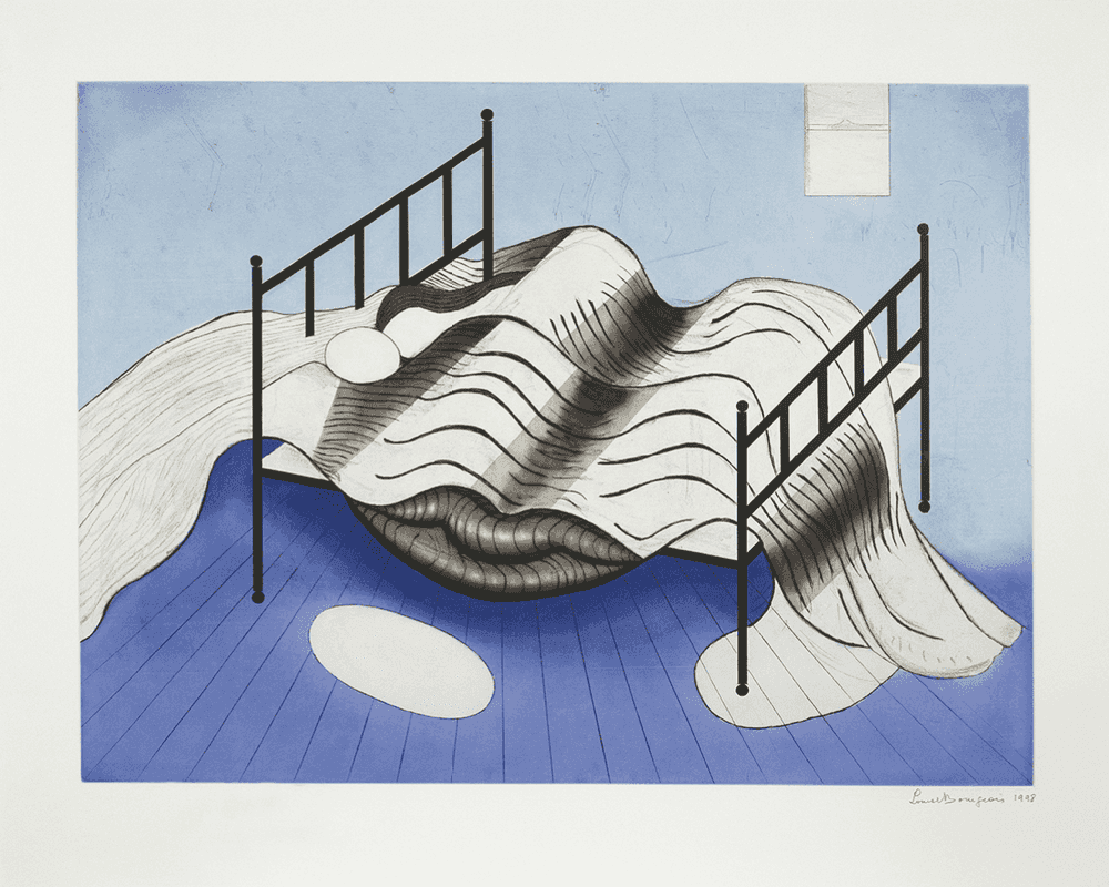 Louise Bourgeois, ‘Le Lit, Gros Édredon, Bleu’, 1998, Print, Soft ground etching, aquatint, drypoint, engraving, and roulette On Wove Magnani Incisione paper, null, Numbered, Dated