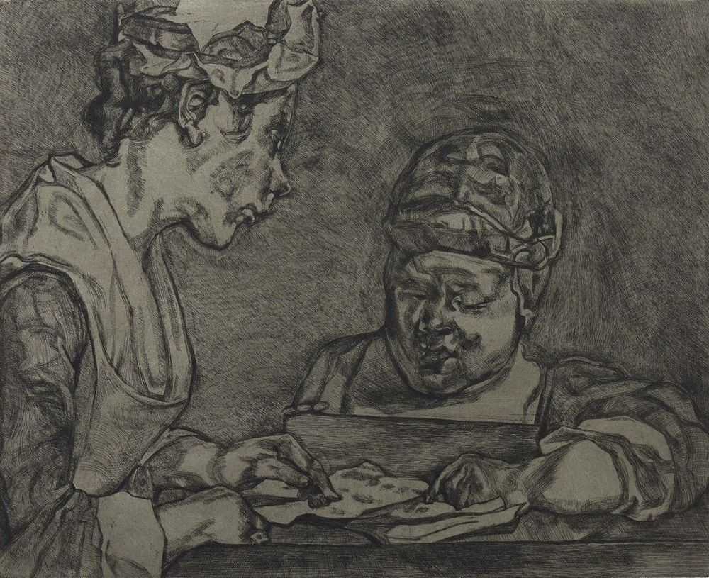 Lucian Freud, ‘After Chardin’, 2000, Print, Etching on Somerset Textured White paper, Matthew Marks Gallery, Numbered