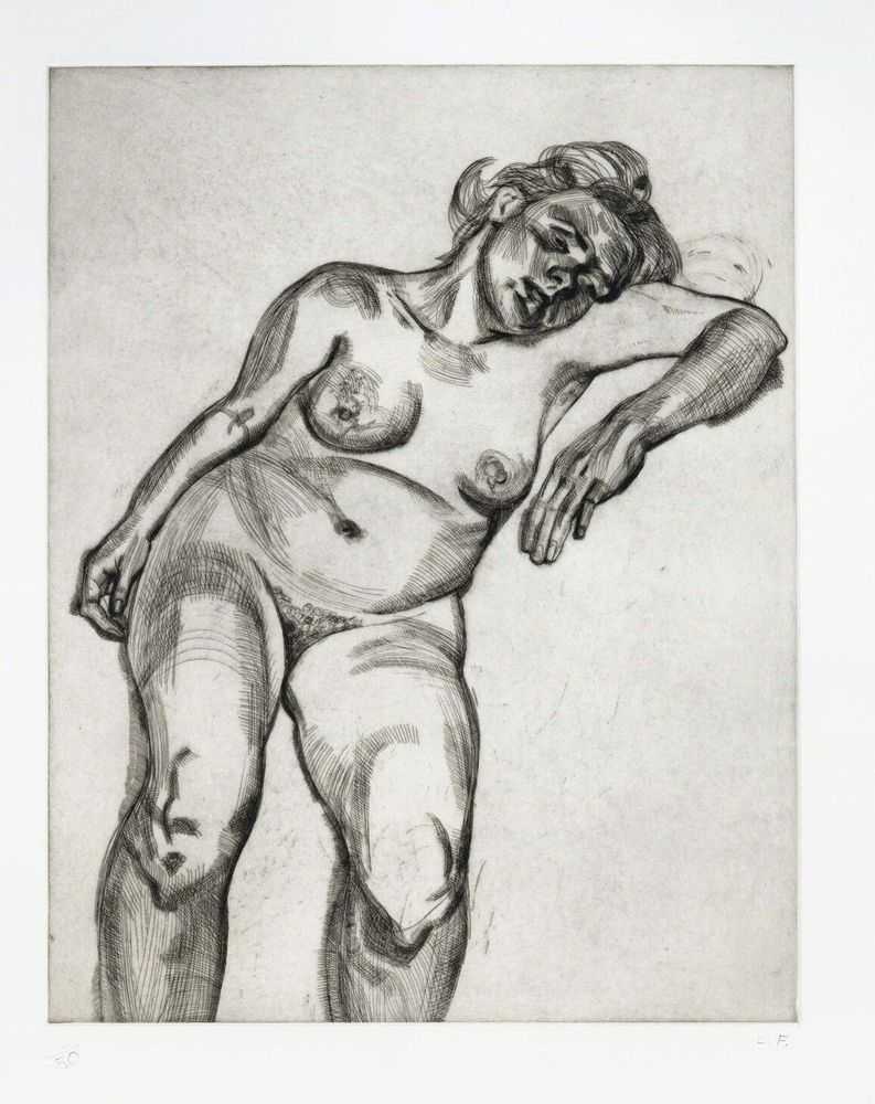 Lucian Freud, ‘Blonde Girl’, 1985, Print, Etching, on Somerset Satin paper, the full sheet, co-published James Kirkman and Brooke Alexander, Numbered