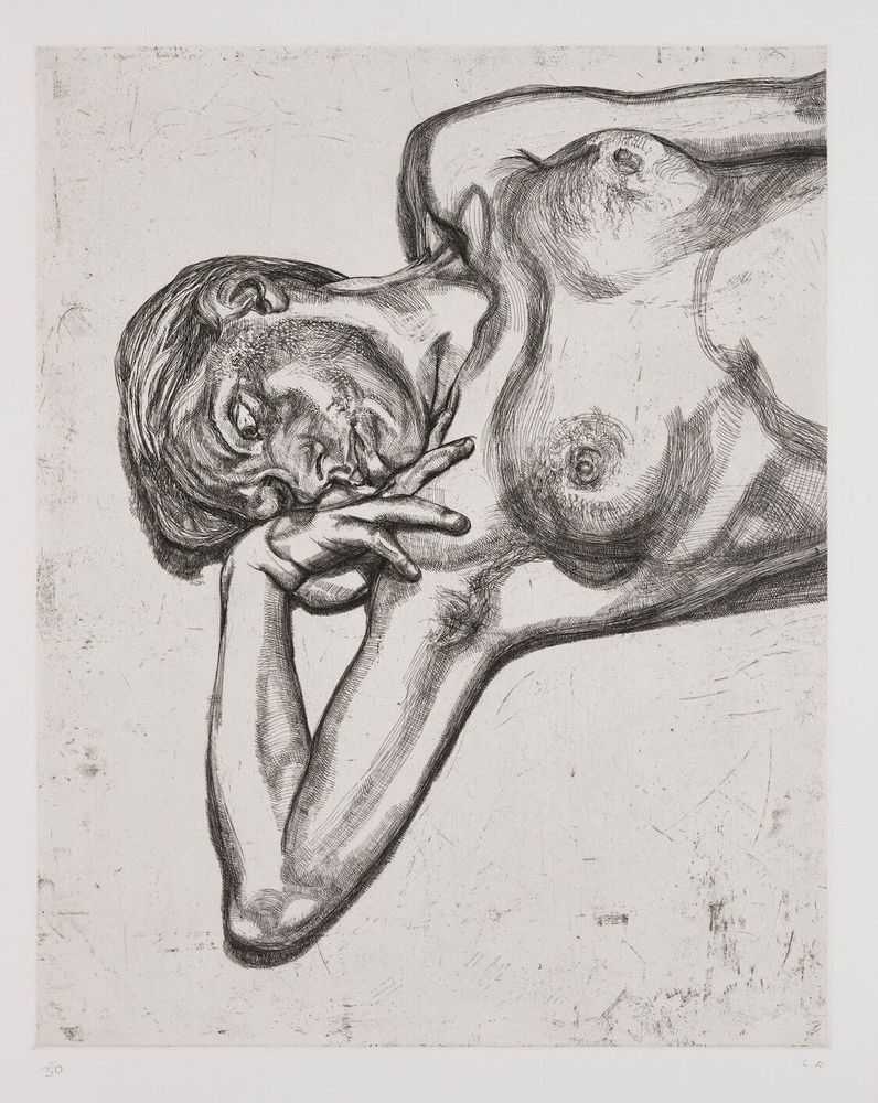 Lucian Freud, ‘Head and Shoulders of a Girl’, 1990, Print, Etching, co-published James Kirkman and Brooke Alexander, Numbered