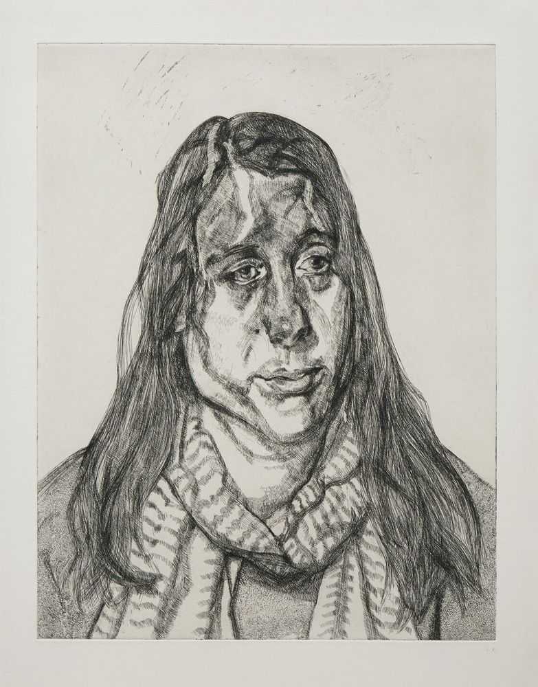Lucian Freud, ‘Portrait Head’, 2001, Print, Etching on Somerset Textured White paper, Matthew Marks Gallery, Numbered