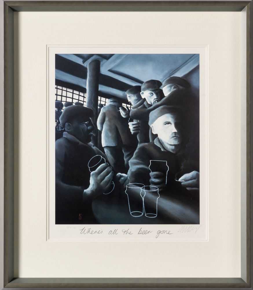 Mackenzie Thorpe, ‘Where's All The Beer Gone?’, 2022, Print, Lithograph print, Castle Fine Art, Numbered