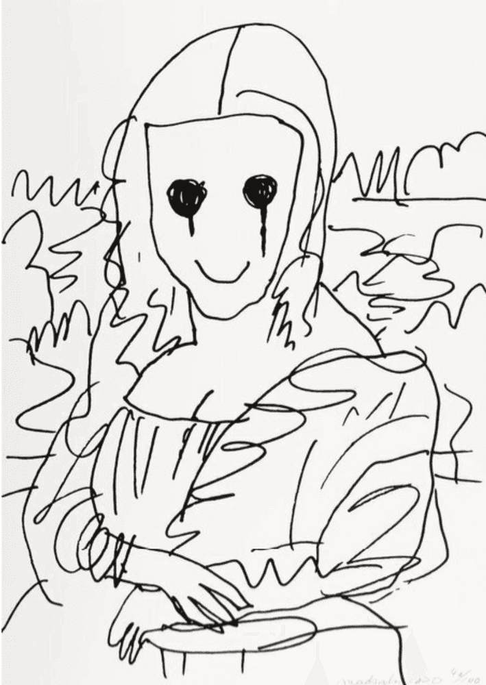 Madsaki, ‘Coffee Break Drawing Of Mona Lisa’, 10-08-2020, Print, Silkscreen on wove paper, Tonari No Zingaro, Numbered
