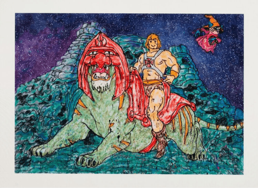 Madsaki, ‘He Man and Battle Cat’, 2021, Print, Pigment in colours on wove paper, NTWRK, 