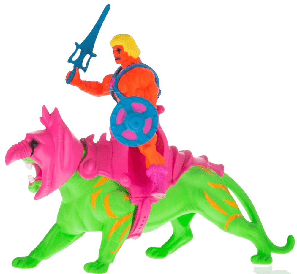 Madsaki, ‘He Man and Battle Cat (Figure)’, 2021, Sculpture, Vinyl art figure, NTWRK, 