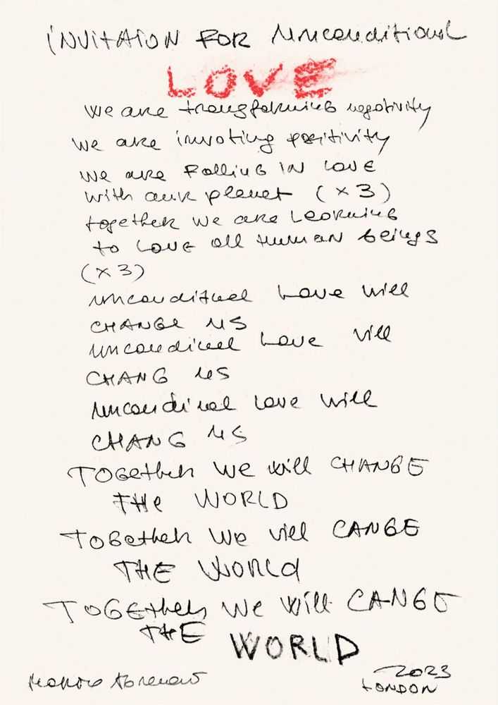 Marina Abramovic, ‘Unconditional Love (Manifesto)’, 2023, Print, Screenprint, Circa Art, 