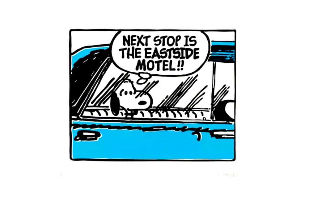 Mark Drew, ‘Eastside Motel (Regulate - Blue)’, 05-10-2017, Print, Silkscreen in colors on dimpled cream paper, Self-released, Numbered