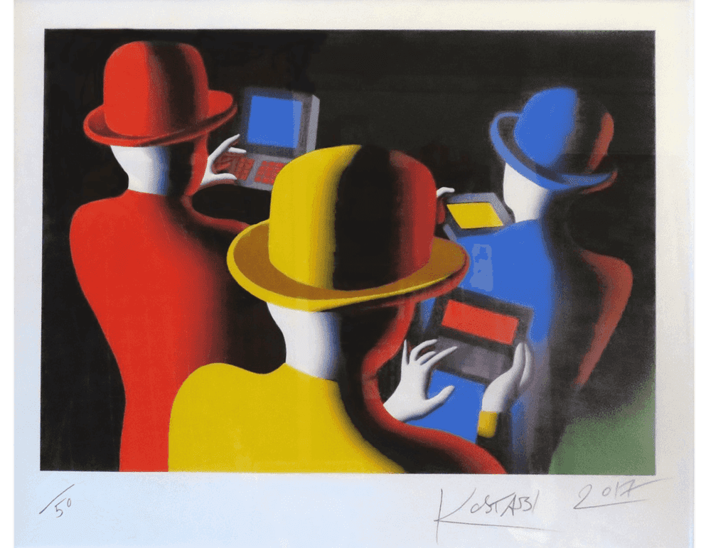 Mark Kostabi, ‘Mad Hatters’, 2017, Print, Screenprint, null, Numbered