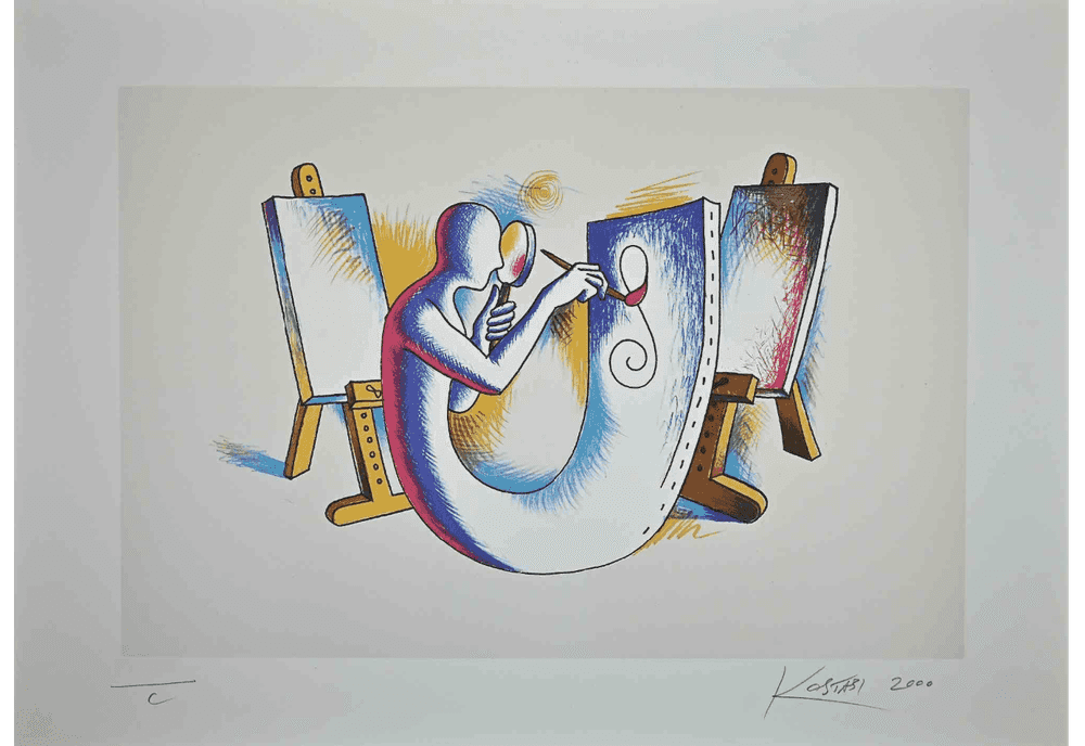 Mark Kostabi, ‘The Painter's Atelier’, 2000, Print, Original Lithograph, null, Numbered, Dated