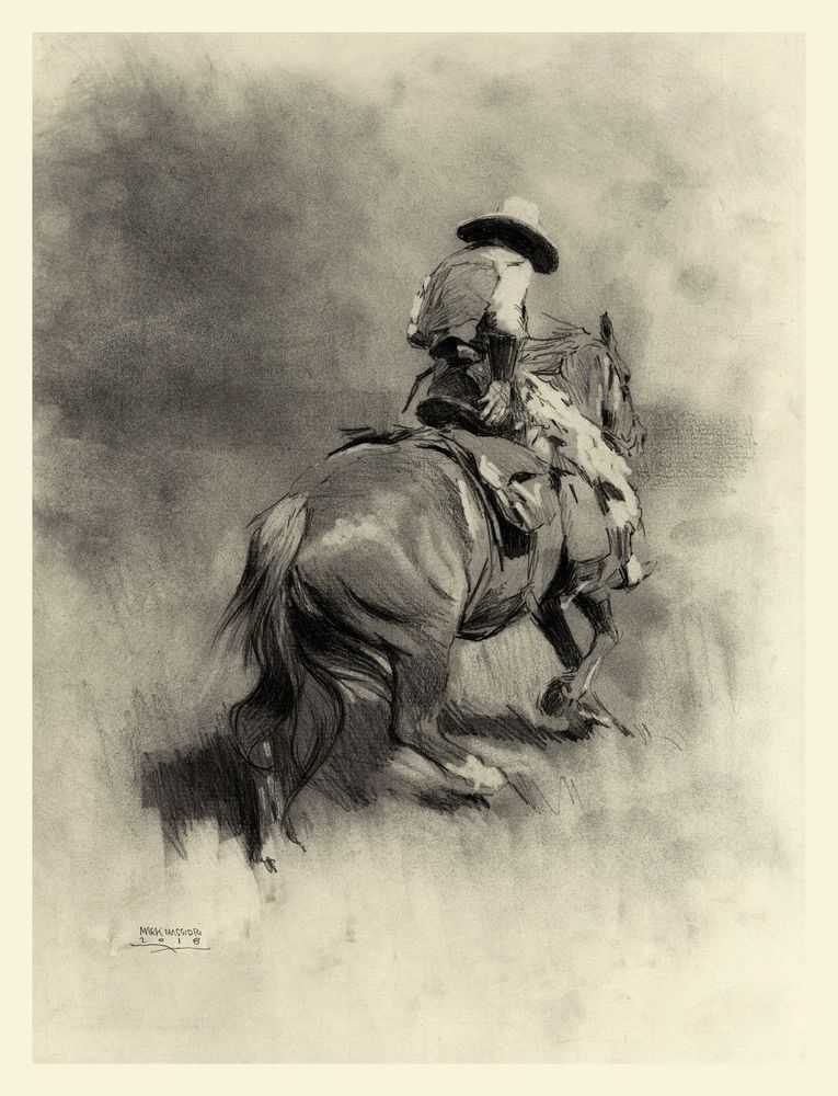 Mark Maggiori, ‘Cowboy Riding Away’, 2019, Print, Print on paper, null, 