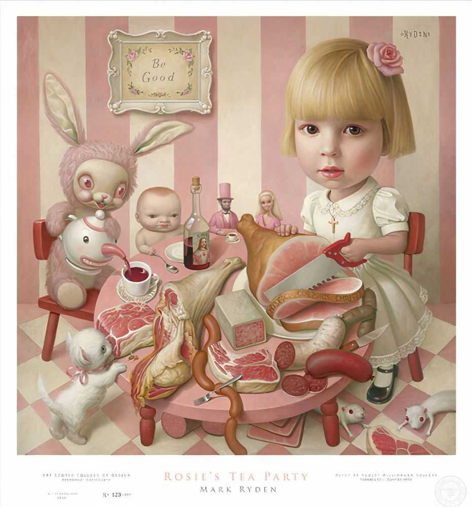 Mark Ryden, ‘Rosie's Tea Party’, 24-08-2005, Print, Offset lithograph, Porterhouse Fine Art Editions, Numbered