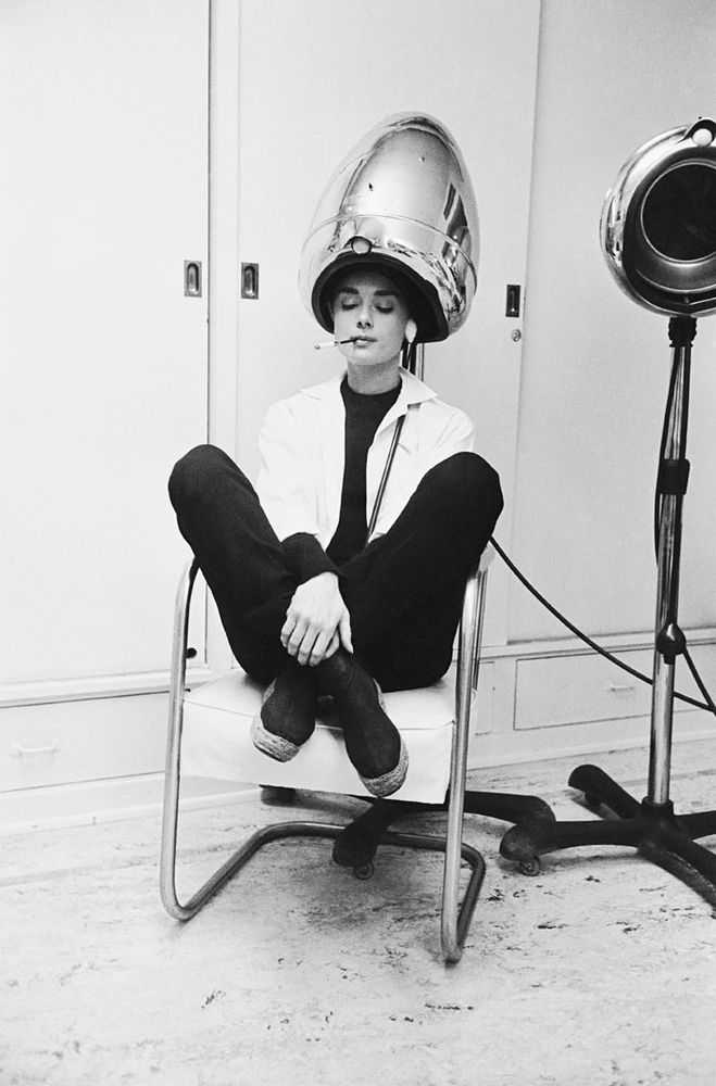 Mark Shaw, ‘Audrey Hepburn Under The Dryer Smoking 1953’, 1953, Print, Pigment print on Hahnemϋhle photo rag paper, null, 